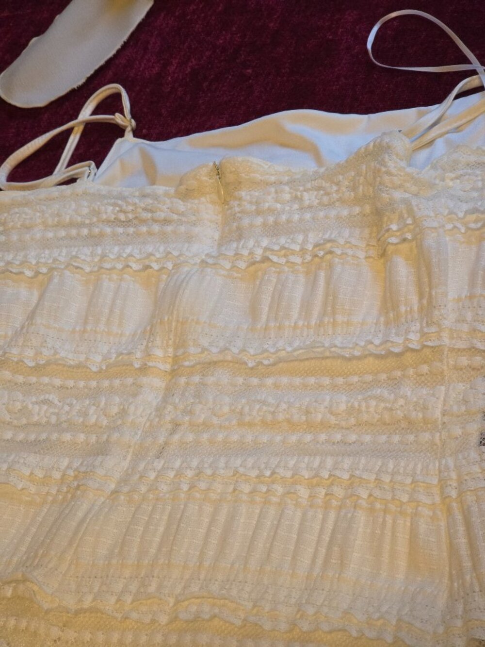 STUNNING CREAM LACE STRETCHY MAXI WITH MATCHING LACE CARDIGAN SMALL - Picture 10 of 14